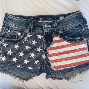 Miss me patriotic shorts